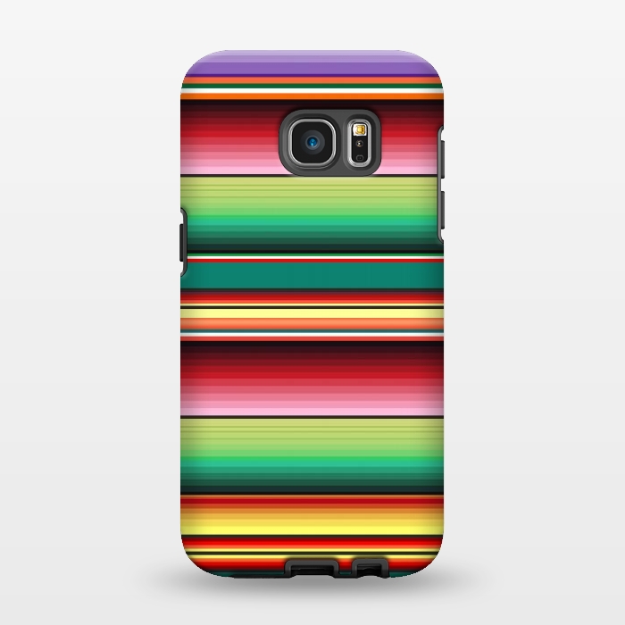 Galaxy S7 EDGE StrongFit Mexican Fabric Texture Colors Textile by BluedarkArt