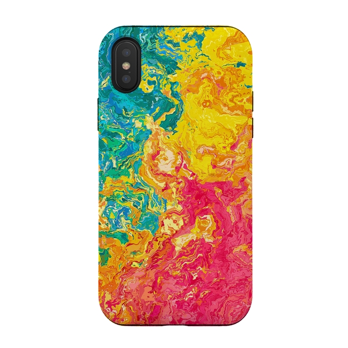 iPhone Xs / X StrongFit Rainbow Abstract Painting I by Art Design Works