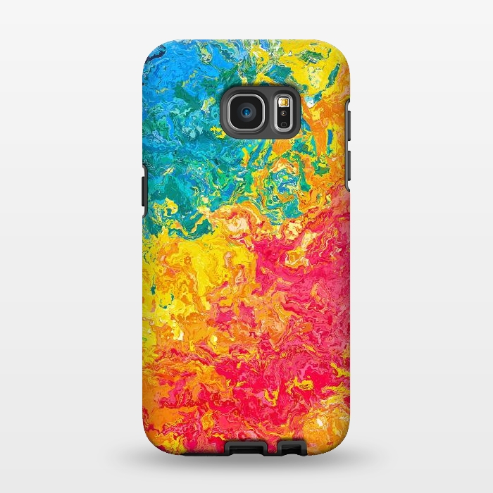Galaxy S7 EDGE StrongFit Rainbow Abstract Painting II by Art Design Works