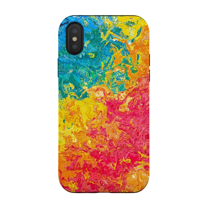 iPhone Xs / X StrongFit Rainbow Abstract Painting II by Art Design Works