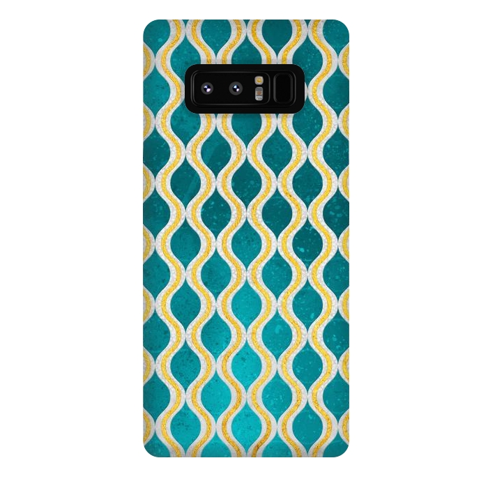Galaxy Note 8 StrongFit Gold - Turquoise pattern I by Art Design Works