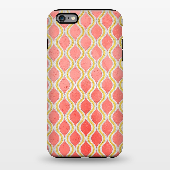 iPhone 6/6s plus StrongFit Gold - Living Coral Pattern I by Art Design Works