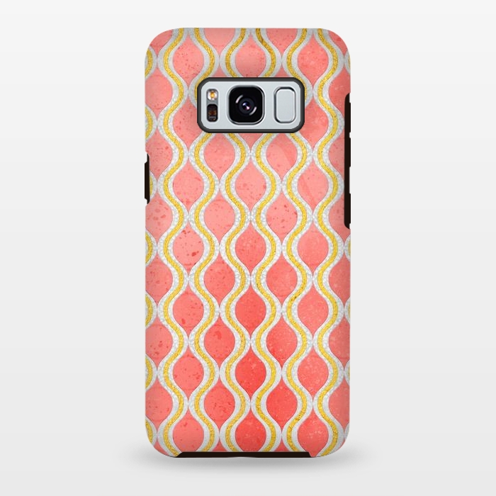 Galaxy S8 plus StrongFit Gold - Living Coral Pattern I by Art Design Works