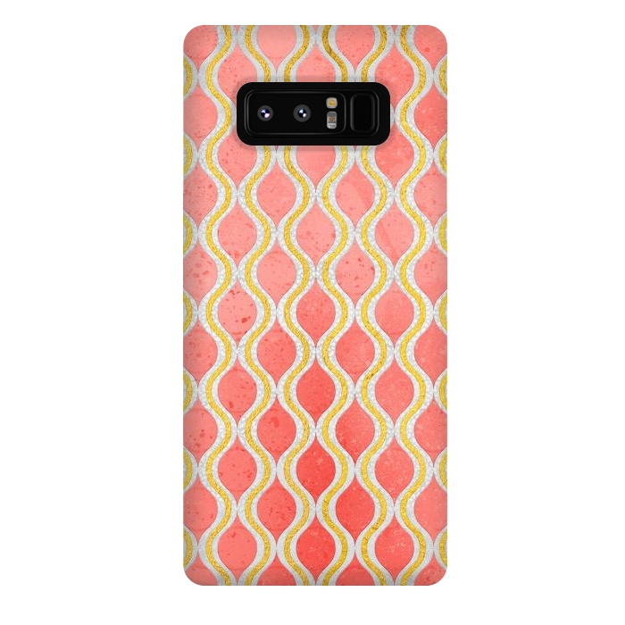 Galaxy Note 8 StrongFit Gold - Living Coral Pattern I by Art Design Works