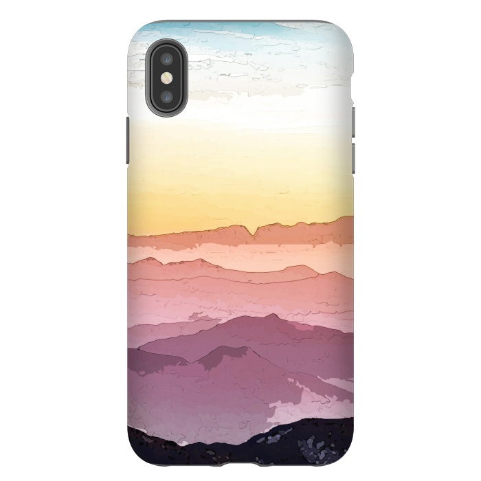 iPhone Xs Max StrongFit Mountain Waves by Creativeaxle