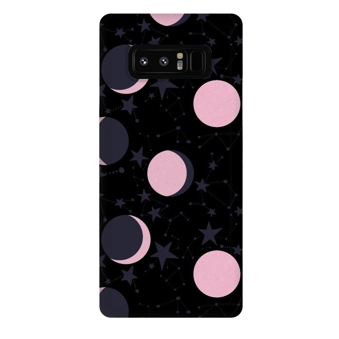 Galaxy Note 8 StrongFit Pink moons on blue by  Utart