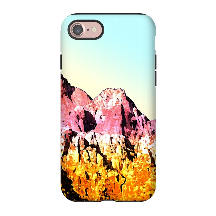 iPhone 7 StrongFit Gold and Pink Mountain by Creativeaxle