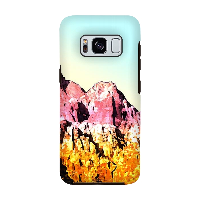 Galaxy S8 StrongFit Gold and Pink Mountain by Creativeaxle