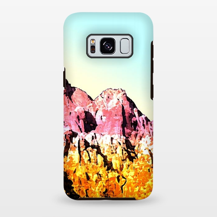 Galaxy S8 plus StrongFit Gold and Pink Mountain by Creativeaxle