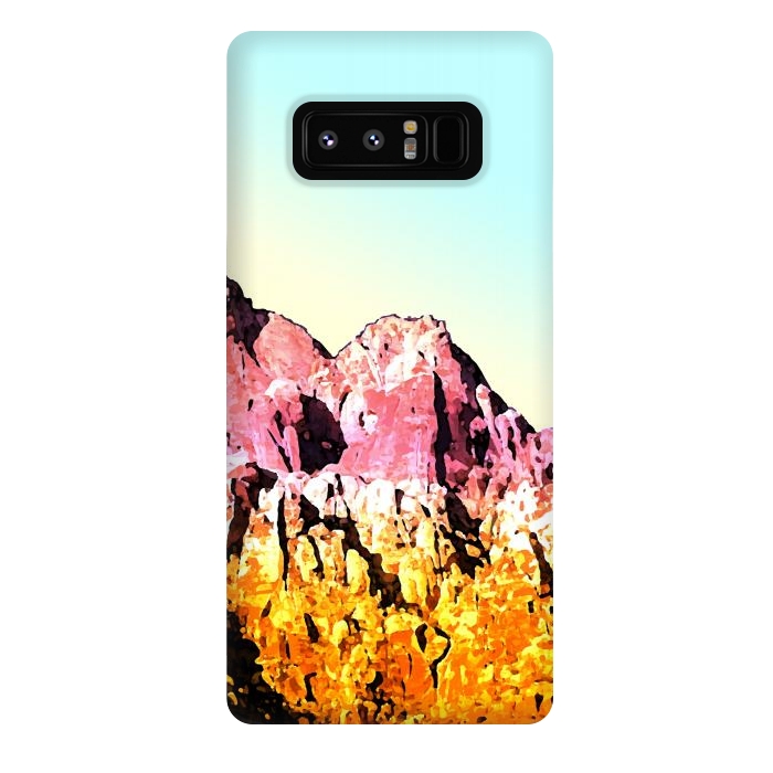 Galaxy Note 8 StrongFit Gold and Pink Mountain by Creativeaxle
