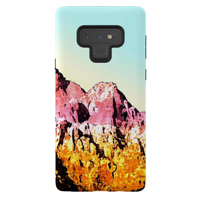Galaxy Note 9 StrongFit Gold and Pink Mountain by Creativeaxle