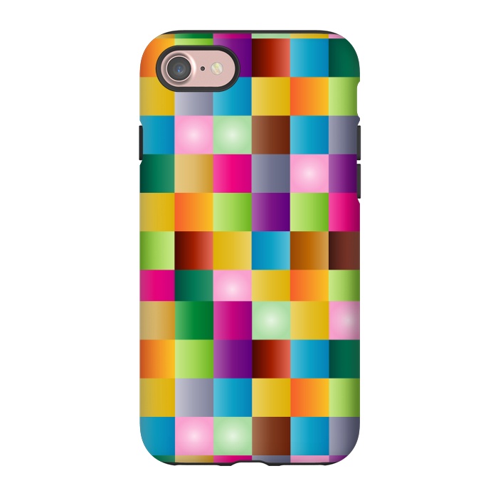 iPhone 7 StrongFit multi colour squares by MALLIKA