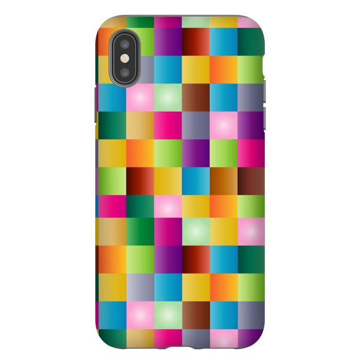 iPhone Xs Max StrongFit multi colour squares by MALLIKA