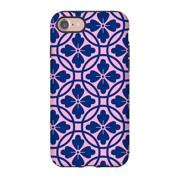 iPhone 7 StrongFit blue pink floral pattern 2 by MALLIKA
