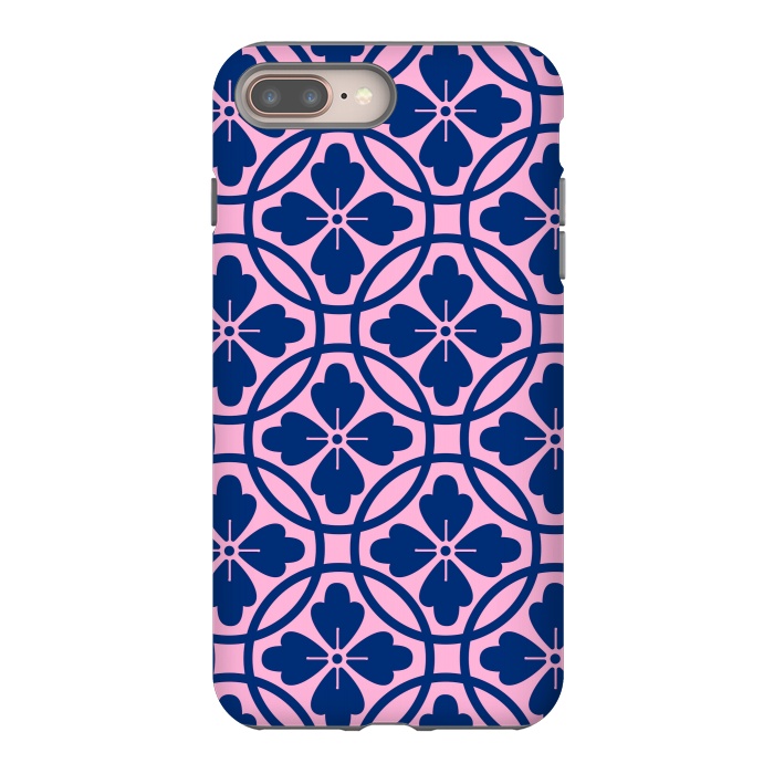 iPhone 7 plus StrongFit blue pink floral pattern 2 by MALLIKA