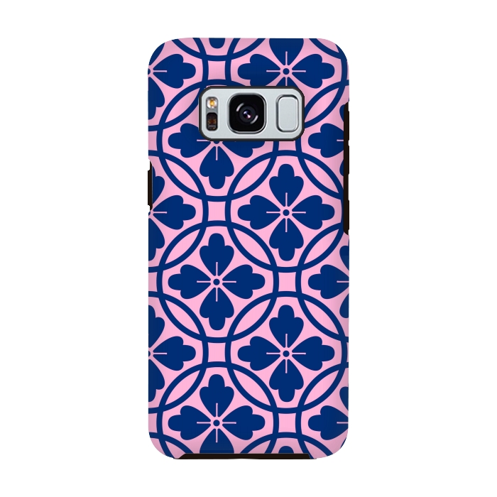 Galaxy S8 StrongFit blue pink floral pattern 2 by MALLIKA