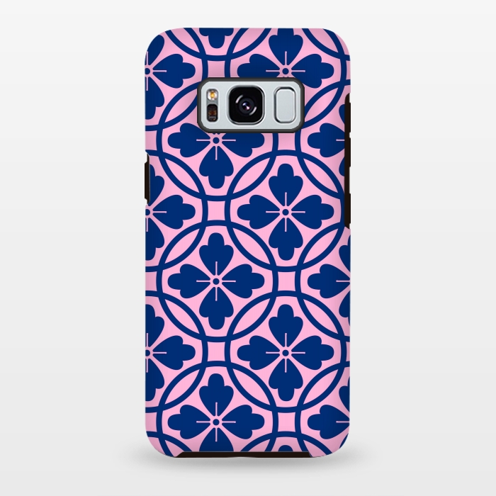 Galaxy S8 plus StrongFit blue pink floral pattern 2 by MALLIKA