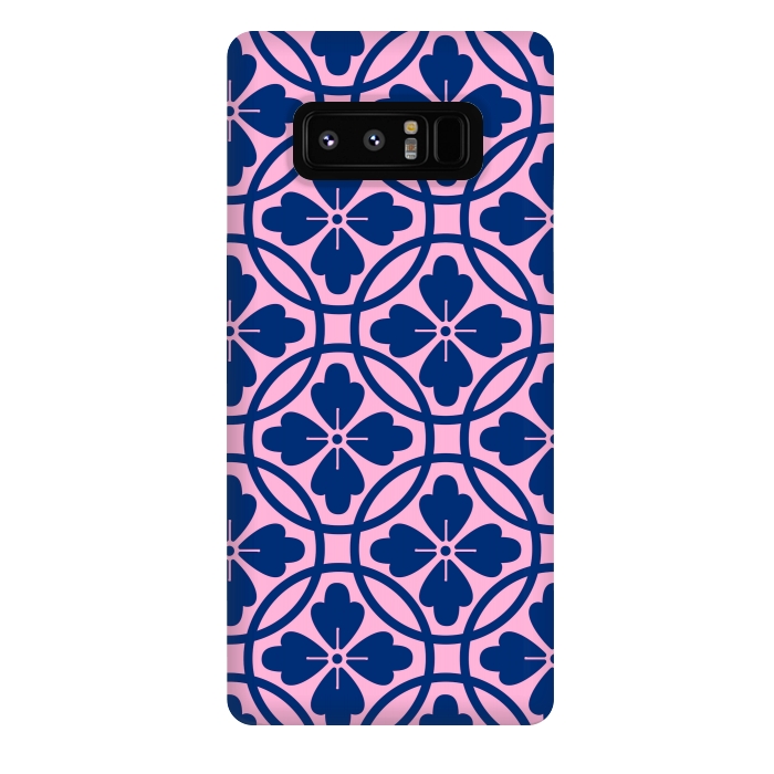 Galaxy Note 8 StrongFit blue pink floral pattern 2 by MALLIKA