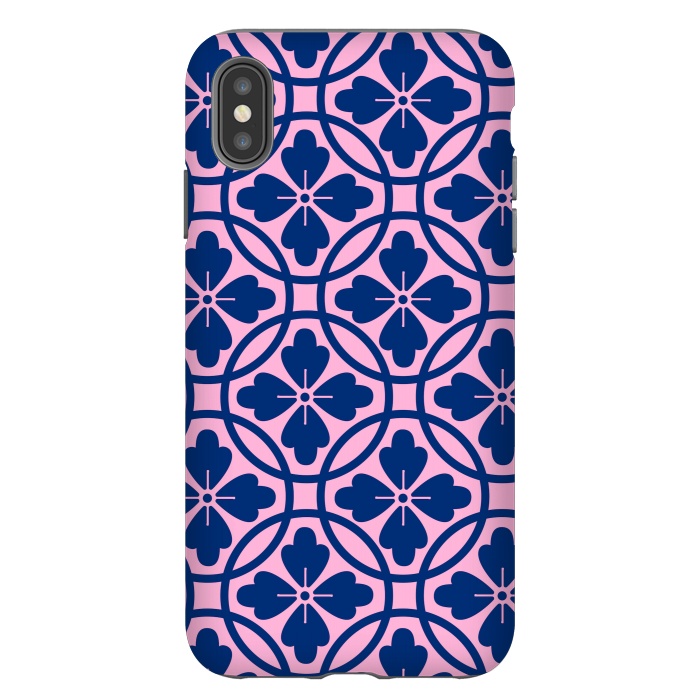 iPhone Xs Max StrongFit blue pink floral pattern 2 by MALLIKA