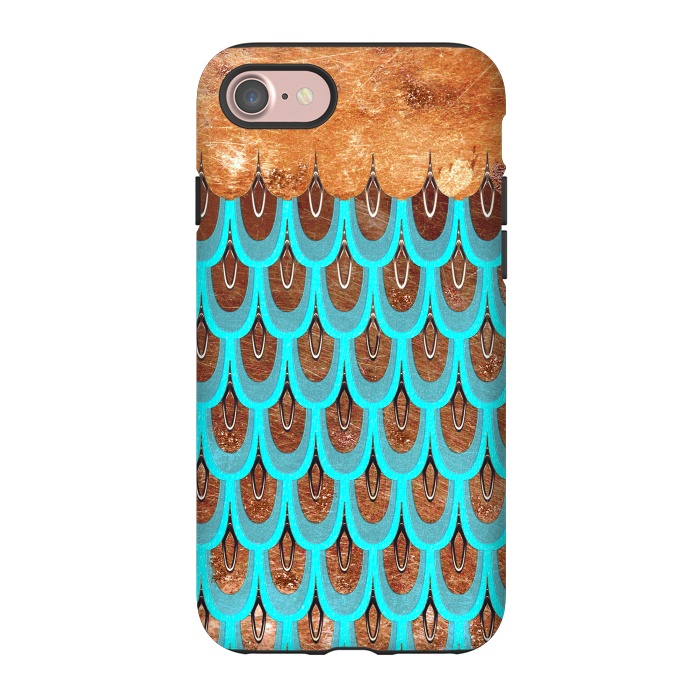 iPhone 7 StrongFit Copper and Teal Mermaid Scales by  Utart