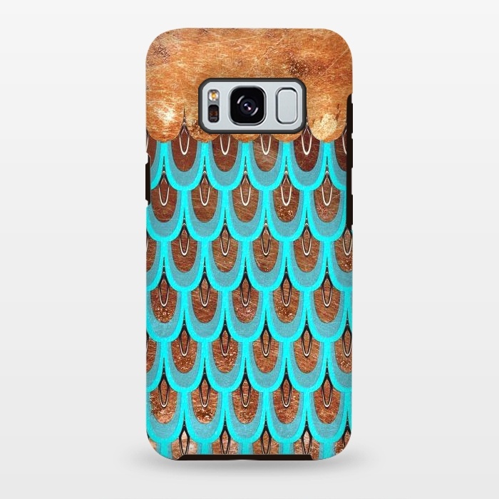 Galaxy S8 plus StrongFit Copper and Teal Mermaid Scales by  Utart
