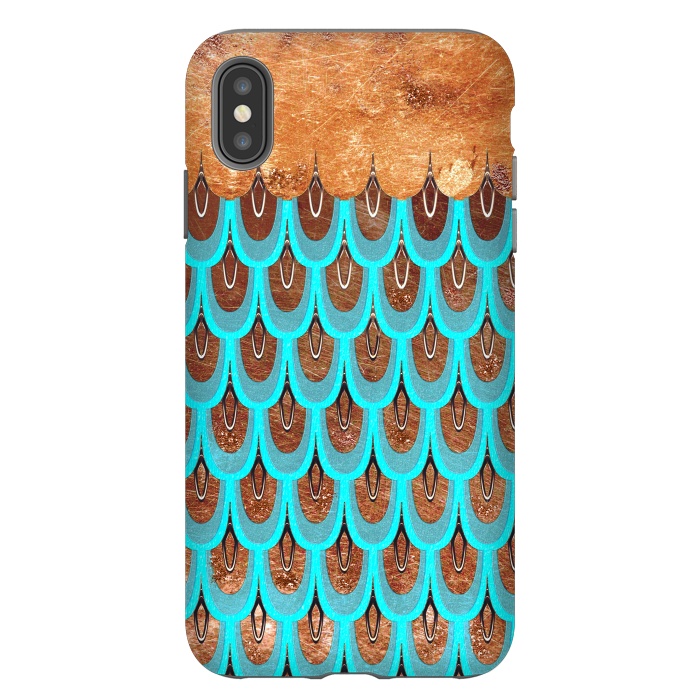 iPhone Xs Max StrongFit Copper and Teal Mermaid Scales by  Utart
