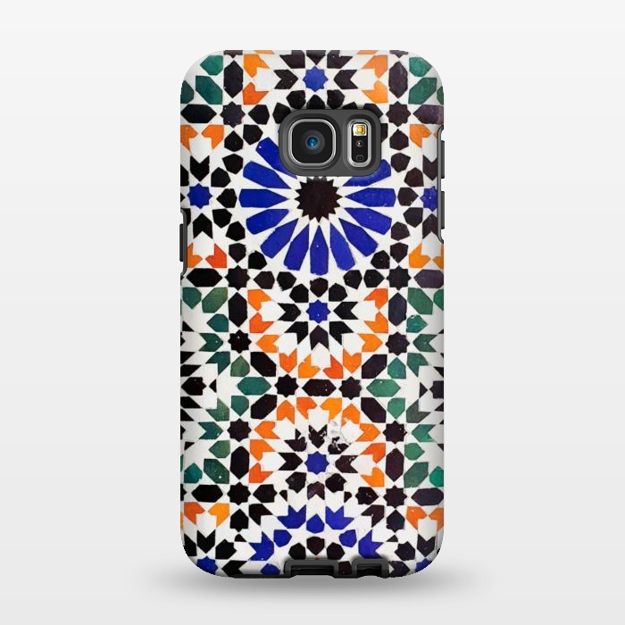Galaxy S7 EDGE StrongFit Colorful tiles geometric pattern by Oana 