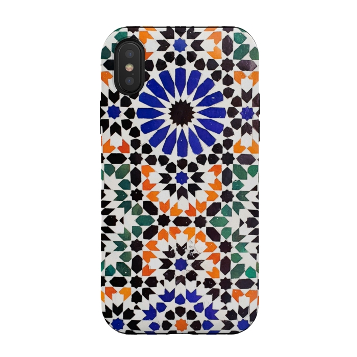 iPhone Xs / X StrongFit Colorful tiles geometric pattern by Oana 
