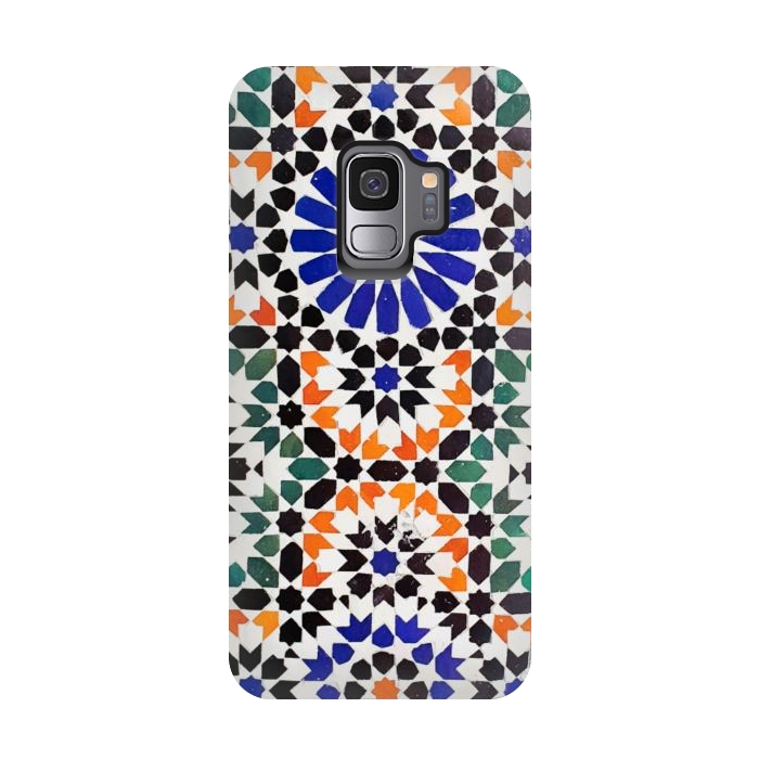 Galaxy S9 StrongFit Colorful tiles geometric pattern by Oana 