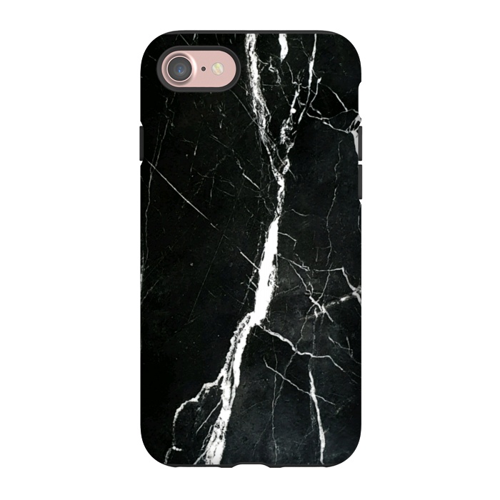 iPhone 7 StrongFit Elegant black marble with white cracks by Oana 