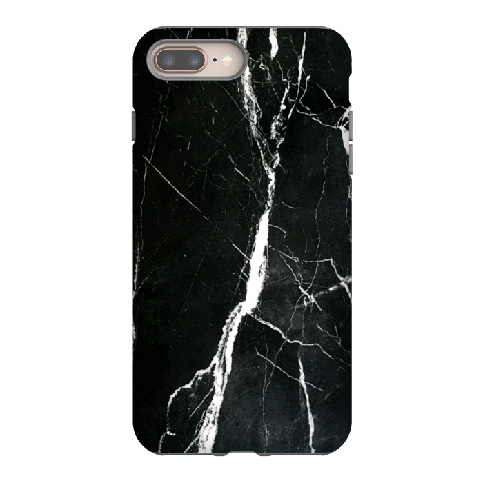 iPhone 7 plus StrongFit Elegant black marble with white cracks by Oana 