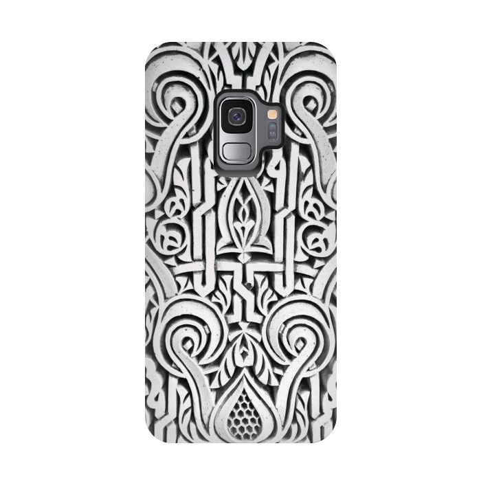 Galaxy S9 StrongFit Intricate architectural botanical ornaments black and white by Oana 