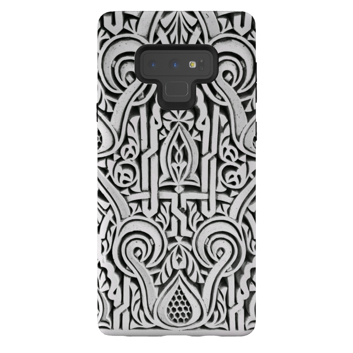Galaxy Note 9 StrongFit Intricate architectural botanical ornaments black and white by Oana 
