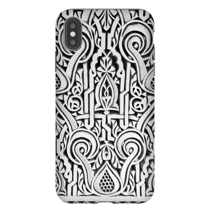 iPhone Xs Max StrongFit Intricate architectural botanical ornaments black and white by Oana 