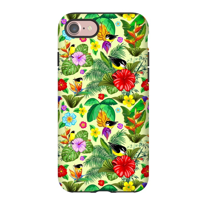 iPhone 7 StrongFit Birds and Nature Floral Exotic Seamless Pattern by BluedarkArt