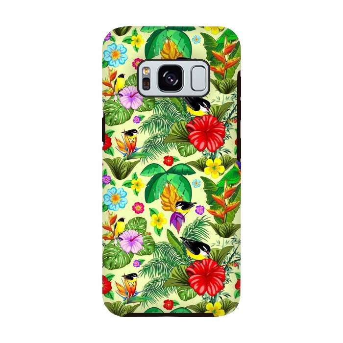 Galaxy S8 StrongFit Birds and Nature Floral Exotic Seamless Pattern by BluedarkArt