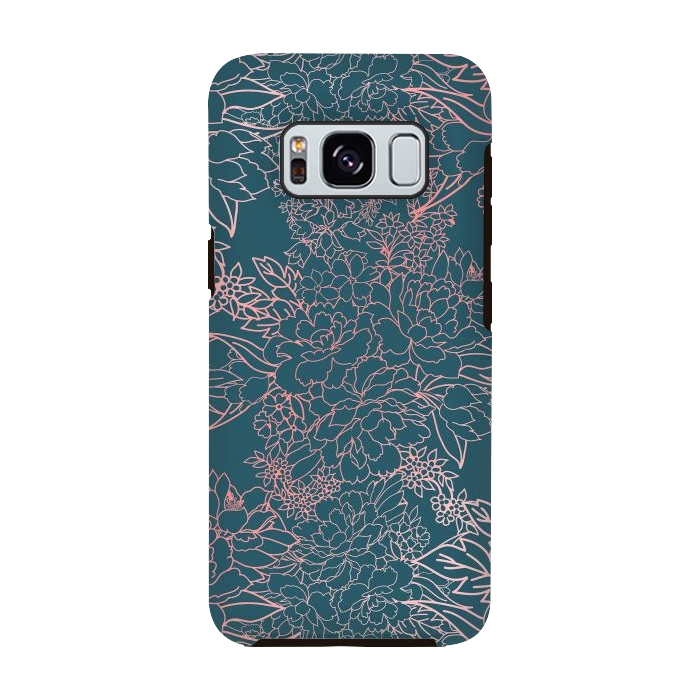 Galaxy S8 StrongFit Luxury floral coral strokes doodles design by InovArts
