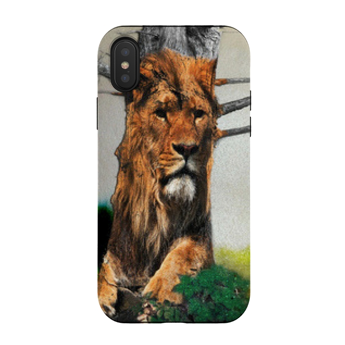 iPhone Xs / X StrongFit Lion Tree by Amira EL-Fohail