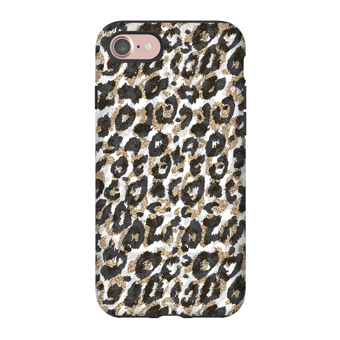 iPhone 7 StrongFit Elegant gold leopard animal print pattern by InovArts