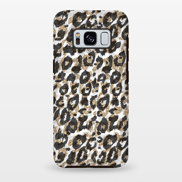 Galaxy S8 plus StrongFit Elegant gold leopard animal print pattern by InovArts