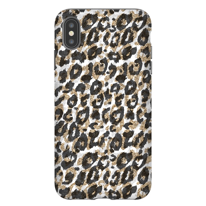 iPhone Xs Max StrongFit Elegant gold leopard animal print pattern by InovArts