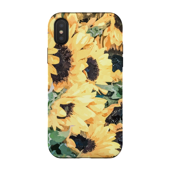 iPhone Xs / X StrongFit Yellow Sunflower by Creativeaxle