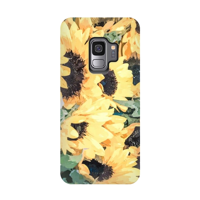 Galaxy S9 StrongFit Yellow Sunflower by Creativeaxle