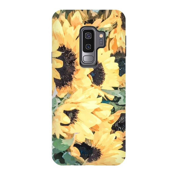 Galaxy S9 plus StrongFit Yellow Sunflower by Creativeaxle