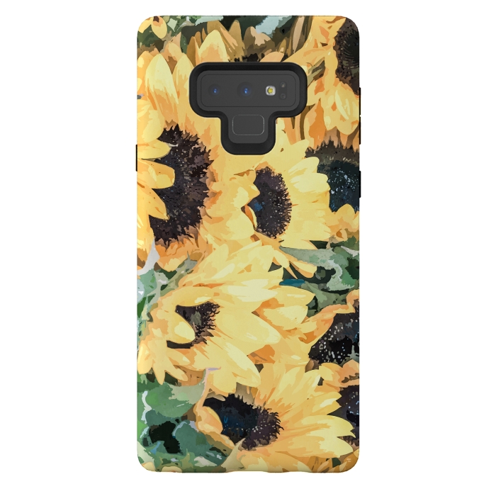Galaxy Note 9 StrongFit Yellow Sunflower by Creativeaxle