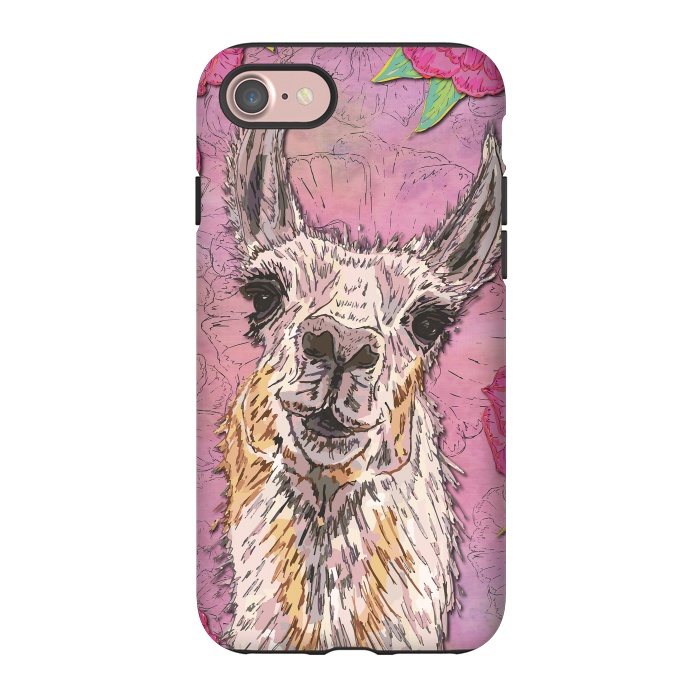 iPhone 7 StrongFit Perfectly Pink Llama by Lotti Brown