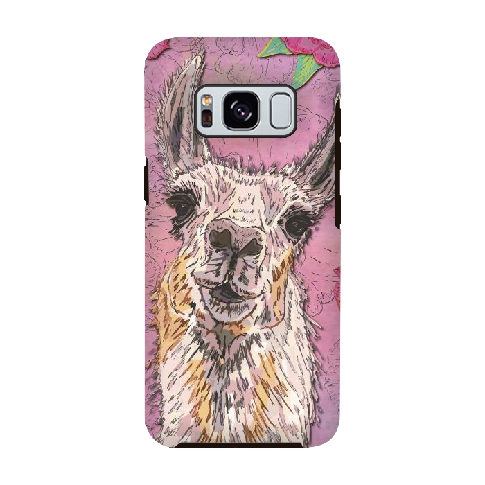 Galaxy S8 StrongFit Perfectly Pink Llama by Lotti Brown