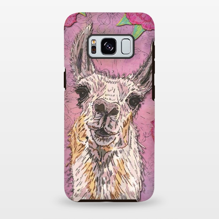 Galaxy S8 plus StrongFit Perfectly Pink Llama by Lotti Brown