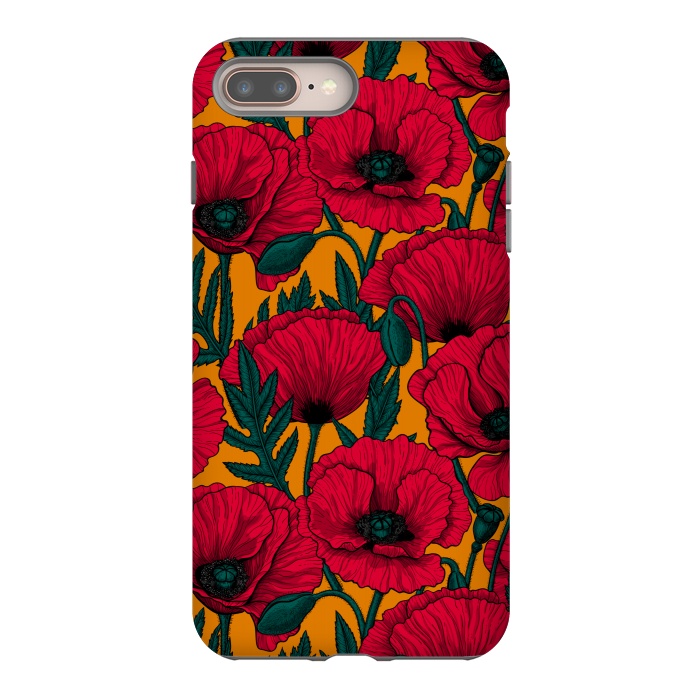 iPhone 7 plus StrongFit Red poppy garden by Katerina Kirilova