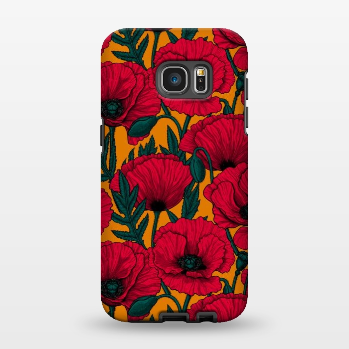 Galaxy S7 EDGE StrongFit Red poppy garden by Katerina Kirilova